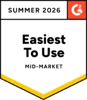 G2 Easiest to Use badge – Financial Analysis, Mid-Market, Summer 2026
